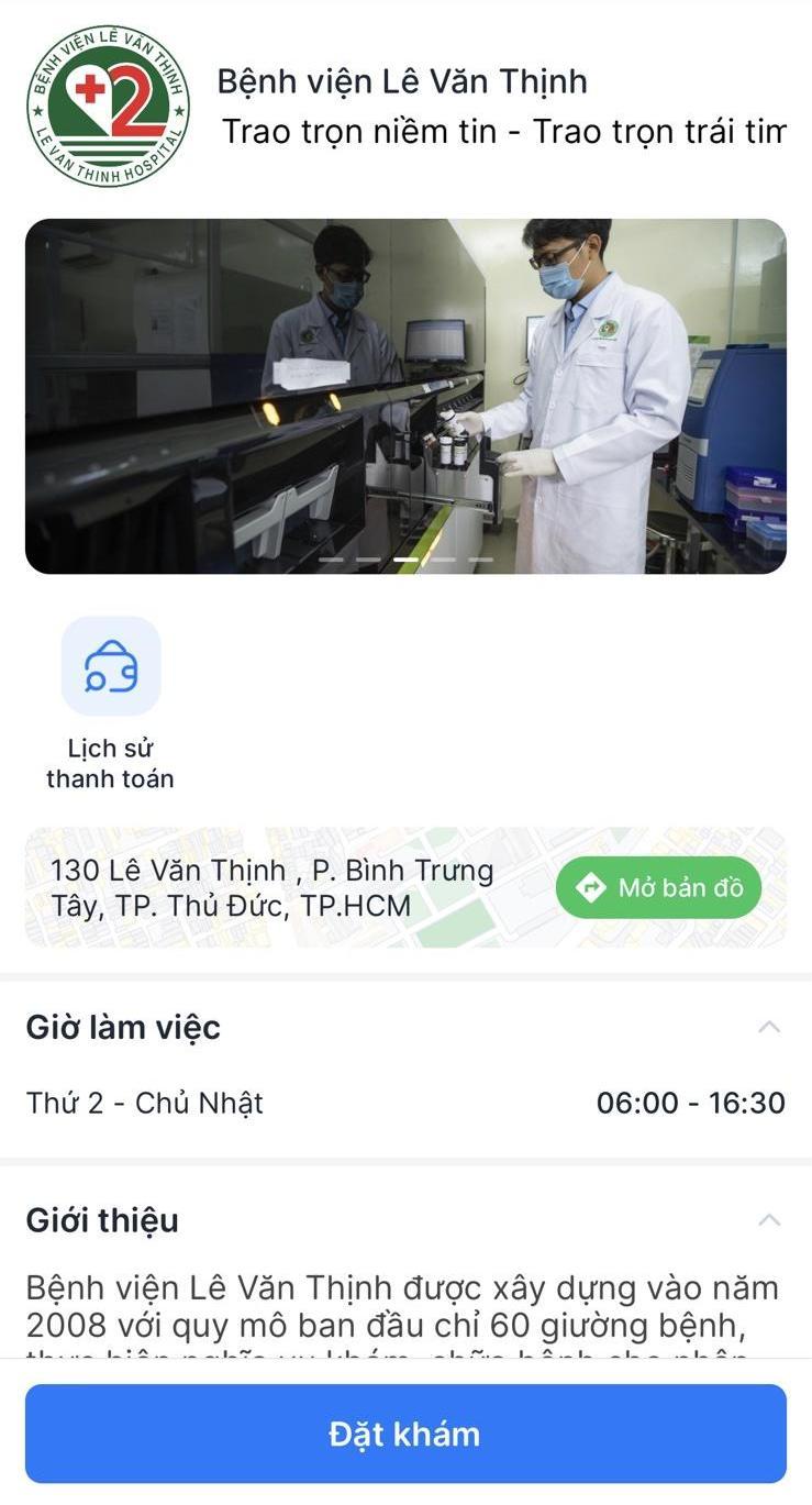 Đặt lịch khám tại Bệnh viện Lê Văn Thịnh trên ứng dụng YouMed