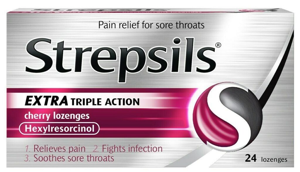 Strepsils Extra Triple Action Cherry Lozenges (vị cherry)