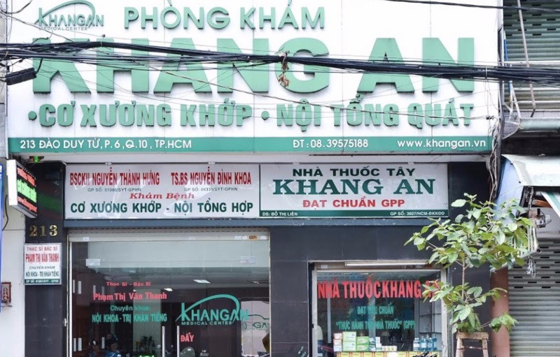 Phòng khám Khang An chuyên khám các bệnh Cơ xương khớp và Nội tổng quát