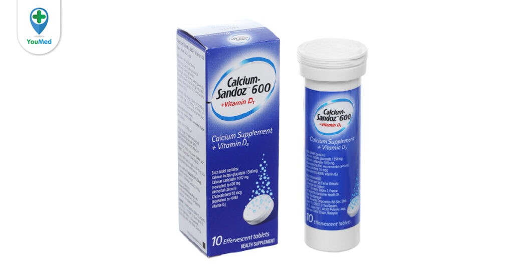 Thực phẩm bảo vệ sức khỏe Calcium Sandoz 600: Công dụng và lưu ý
