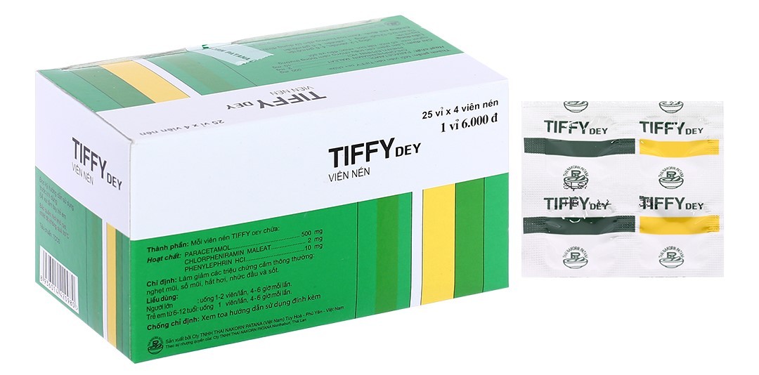 Tiffy Dey là thuốc được dùng phổ biến giúp làm giảm các triệu chứng cảm thông thường