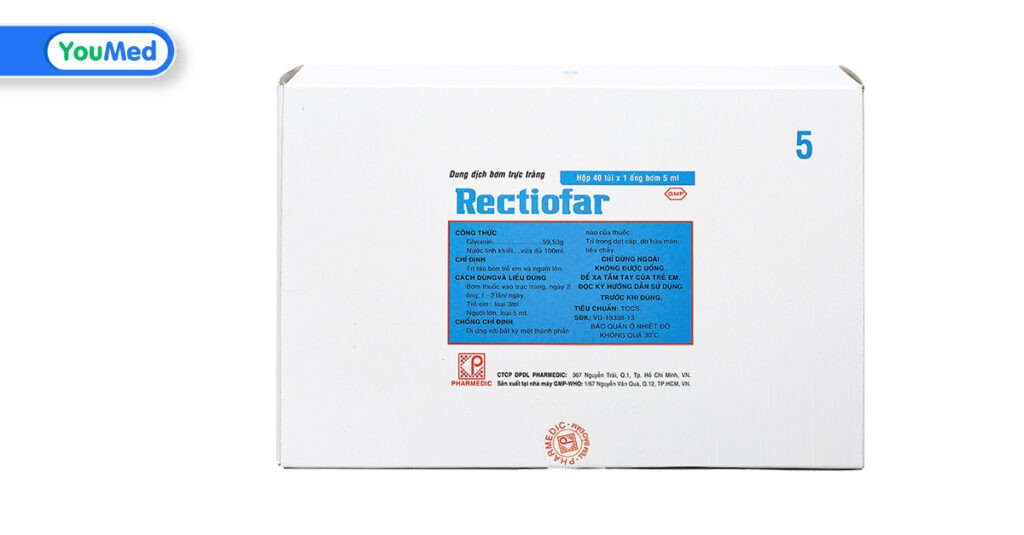 Thuốc bơm hậu môn Rectiofar: công dụng, cách dùng và lưu ý khi sử dụng