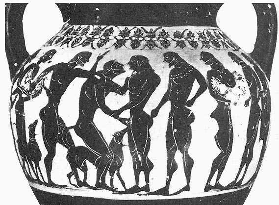 Các bình gốm từ thời Hy Lạp cổ đại cũng đã miêu tả các trường hợp đồng tính nam