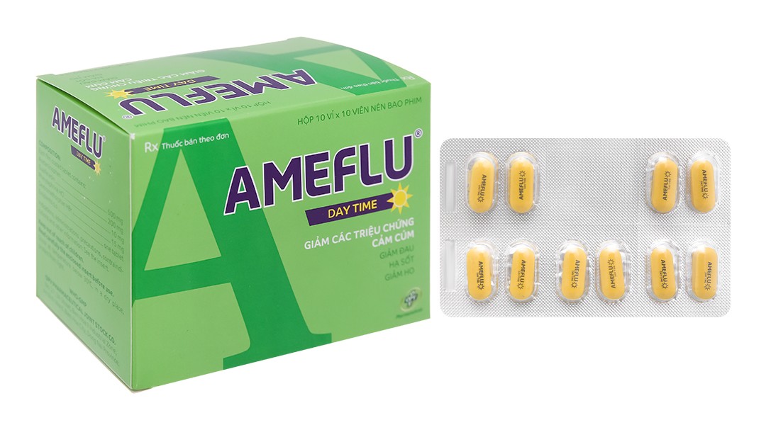 Thuốc Ameflu Daytime giúp làm giảm các triệu chứng cảm cúm không gây buồn ngủ 