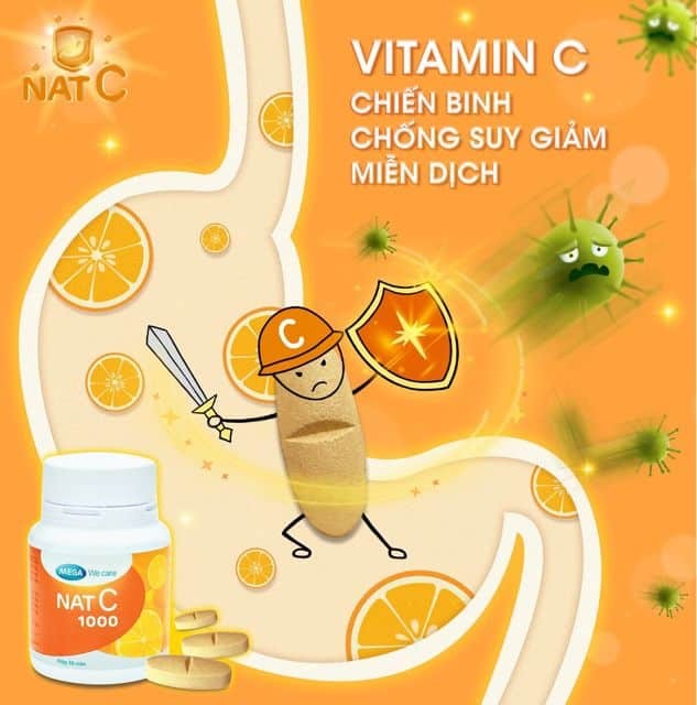 Vitamin C Nat C 1000 giúp tăng cường khả năng hấp thụ và chống suy giảm miễn dịch