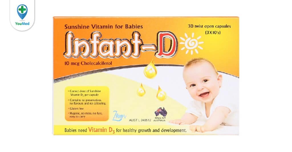 Thuốc bổ sung vitamin D3 Infant D có tốt không? Công dụng, cách dùng và lưu ý