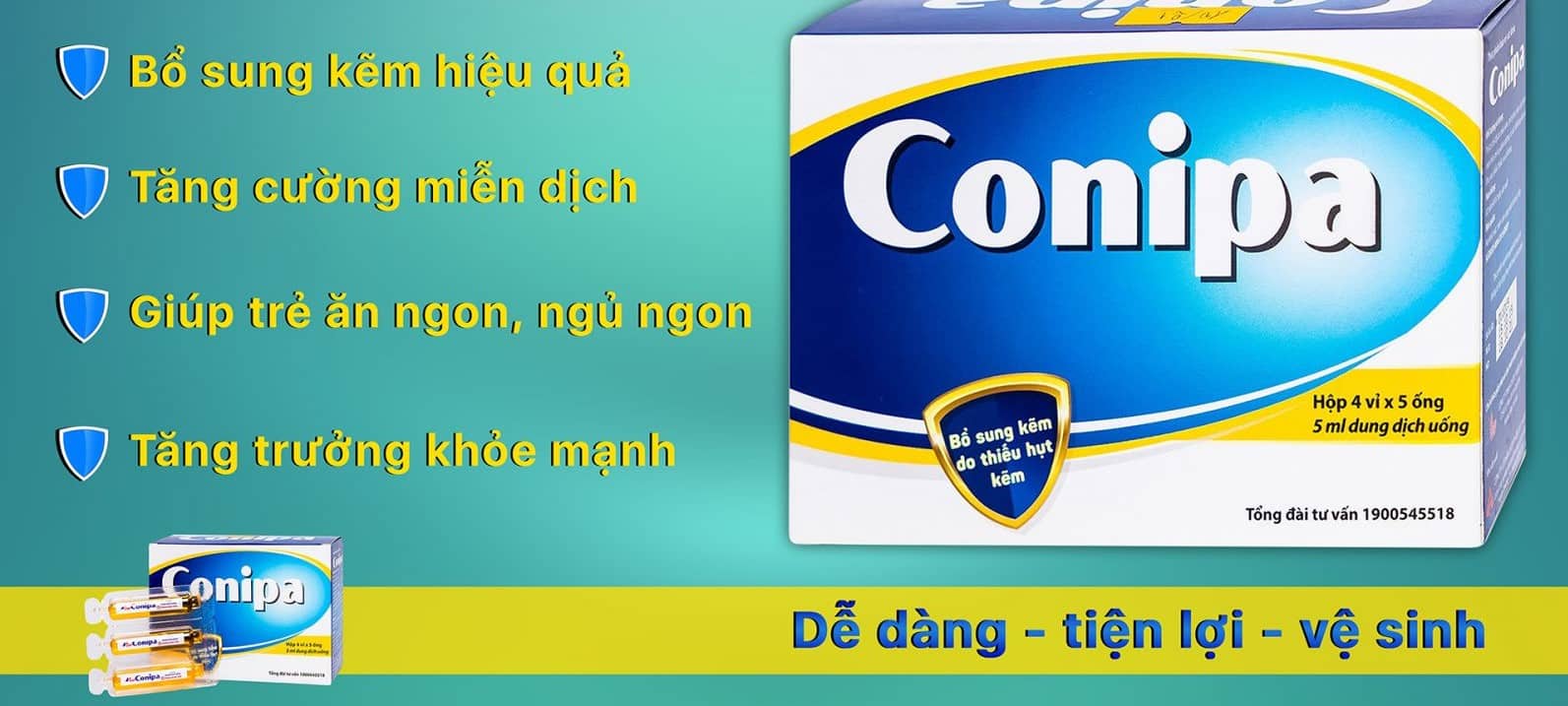 Dung dịch uống bổ sung kẽm, tăng cường đề kháng Conipa Cpc1 giúp bổ sung kẽm