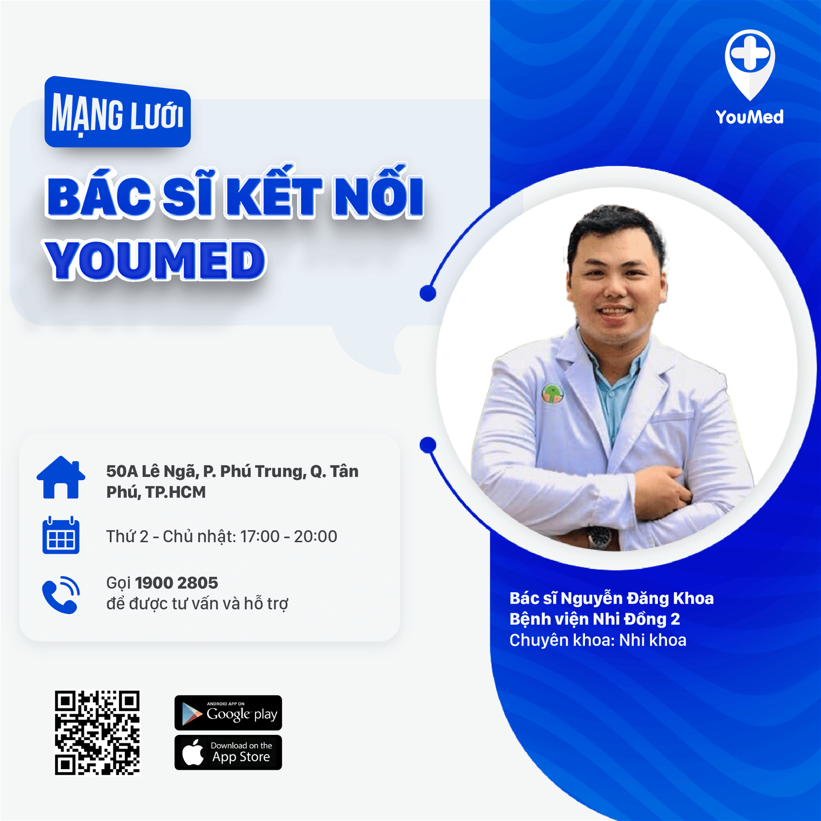 Bác sĩ Nguyễn Đăng Khoa đã triển khai đặt khám qua YouMed nhằm mang đến nhiều tiện ích cho bệnh nhân.