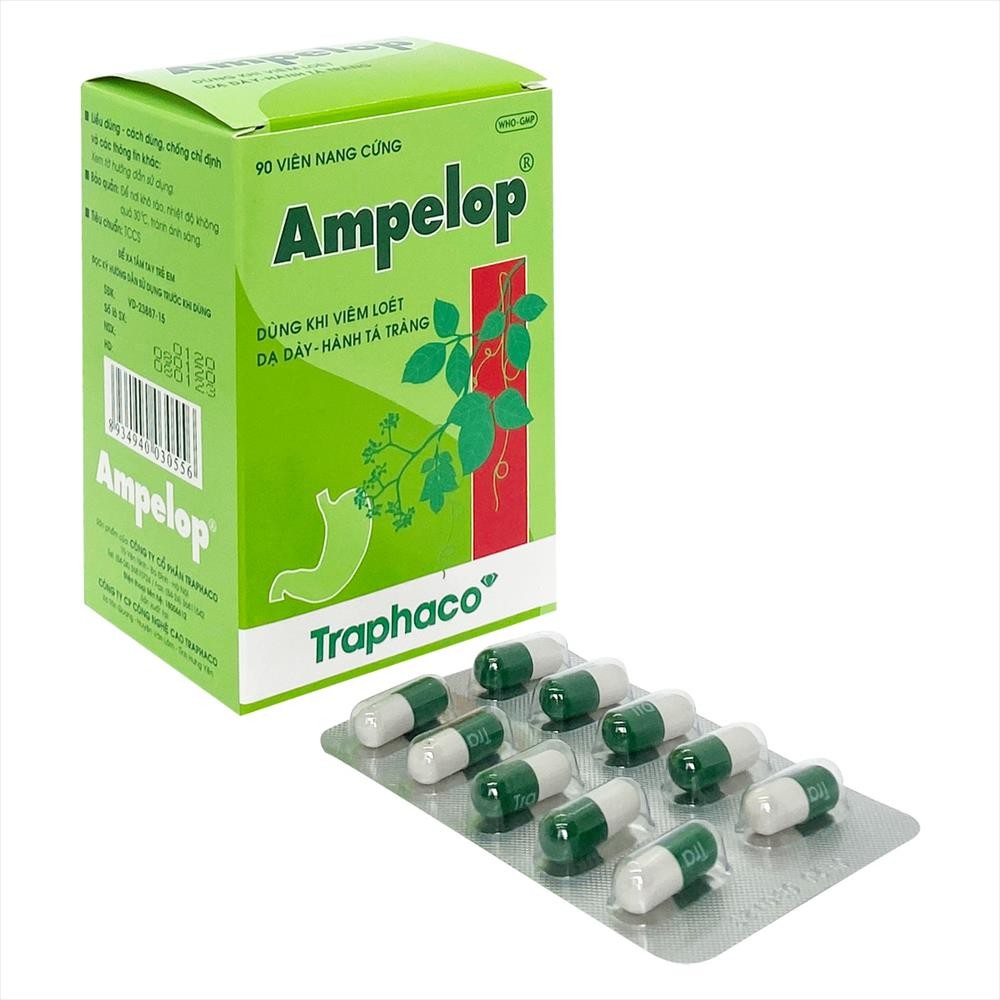 Ampelop có thành phần chiết xuất từ dược liệu giúp mang lại hiệu quả trong việc điều trị viêm loét dạ dày - tá tràng.