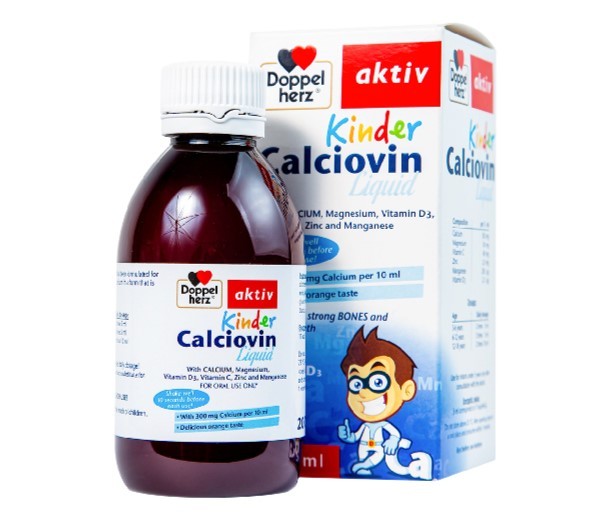 Thực phẩm bảo vệ sức khỏe Kinder Calciovin Liquid Doppelherz giúp bổ sung canxi