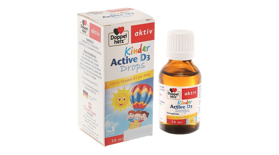 Sản phẩm Vitamin D3 Doppelherz Kinder Drops hỗ trợ bổ sung vitamin D3 cho bé