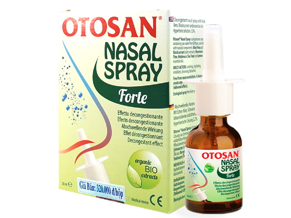 Otosan Nasal Spray Forte là sản phẩm hỗ trợ các triệu chứng cảm lạnh, viêm mũi, viêm xoang,...