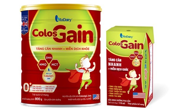 Sữa bột Colos Gain là sản phẩm hỗ trợ trẻ suy dinh dưỡng, thấp còi