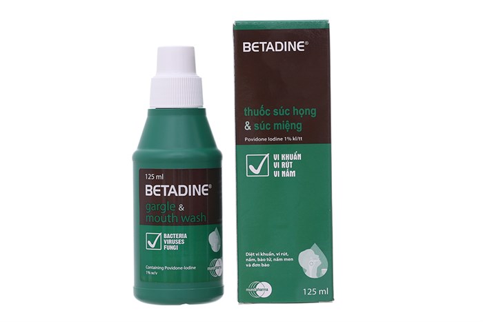 Dung dịch súc họng Betadine Gargle & Mouth Wash với 1% Povidon iod