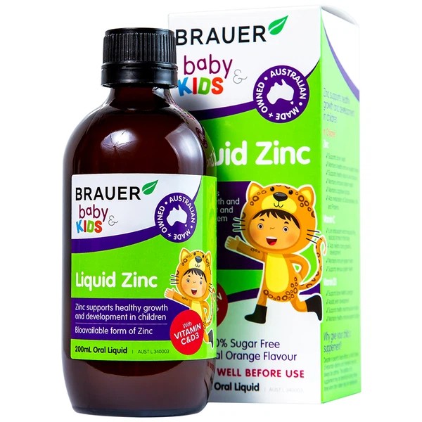 Siro Brauer Baby & Kids Liquid Zinc giúp bổ sung kẽm cho bé