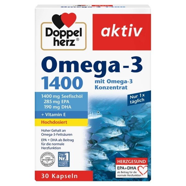 Viên dầu cá Omega 3 1400 mg Doppelherz chứa 1400 mg dầu cá