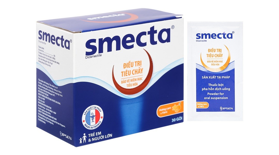 Thuốc trị tiêu chảy smecta chứa hoạt chất chính diosmectit