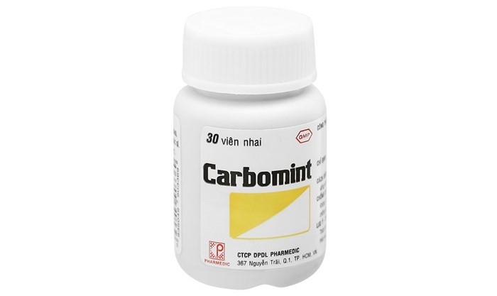 Thuốc Carbomint được đóng gói trong lọ nhựa gồm 30 viên nhai