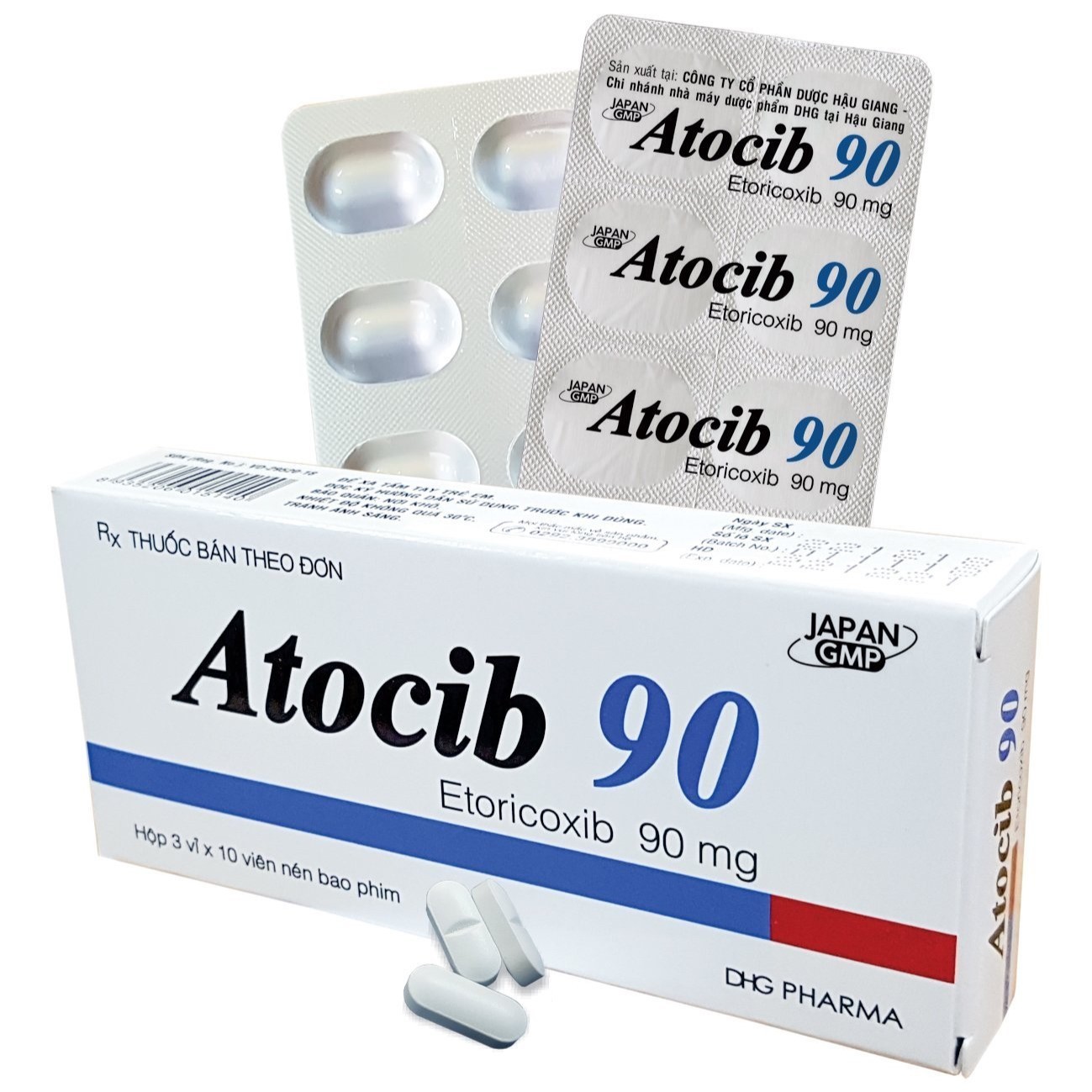Thuốc bán theo đơn Atocib 90 có thành phần etoricoxib với hàm lượng 90 mg