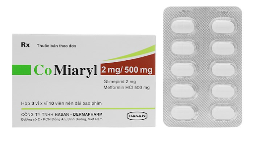 Thuốc CoMiaryl 2 mg/500 mg điều trị đái tháo đường type 2