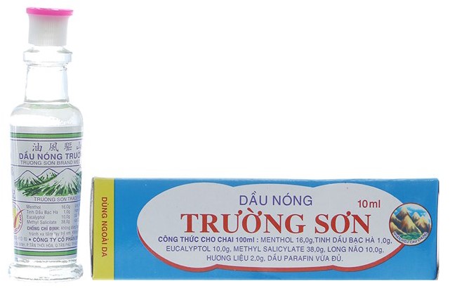 Dầu nóng Trường Sơn chủ trị đau nhức và cảm lạnh