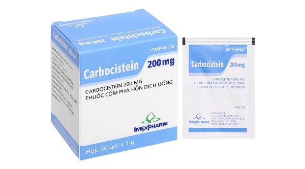 Carbocistein là sản phẩm của công ty Dược phẩm Imexpharm và được bào chế dưới dạng cốm pha hỗn dịch