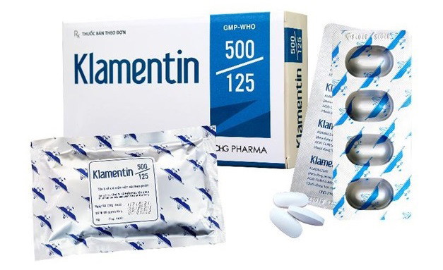 Thuốc bán theo đơn Klamentin 500/125 chứa 500 mg amoxicillin và 125 mg acid clavulanic