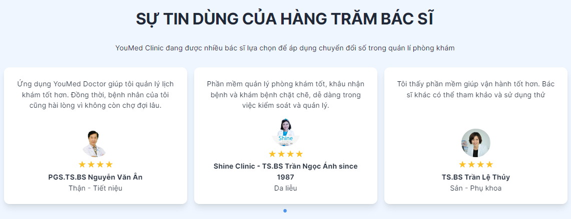 YouMed Clinic được nhiều bác sĩ lựa chọn để áp dụng chuyển đổi số trong quản lí phòng khám