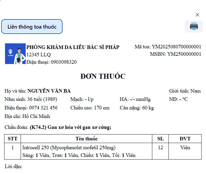 Nền tảng Doctor Workspace giúp Bác sĩ liên thông toa thuốc lên cổng Dược quốc gia sau khi đã kê đơn