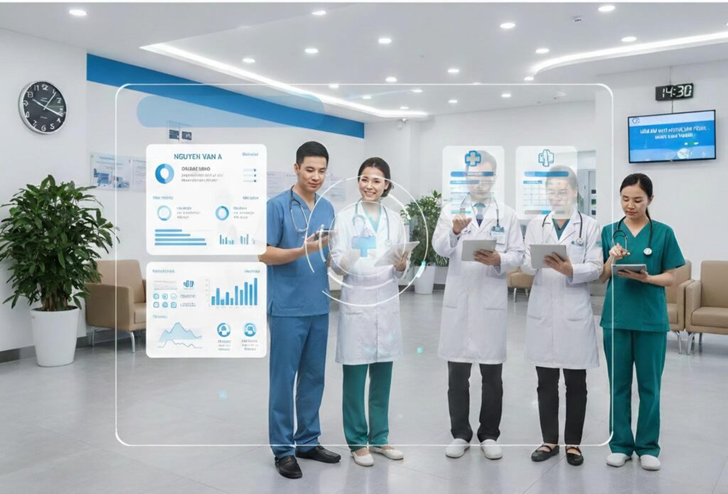 Giao diện thân thiện, dễ sử dụng giúp nhân viên y tế nhanh chóng làm quen với phần mềm