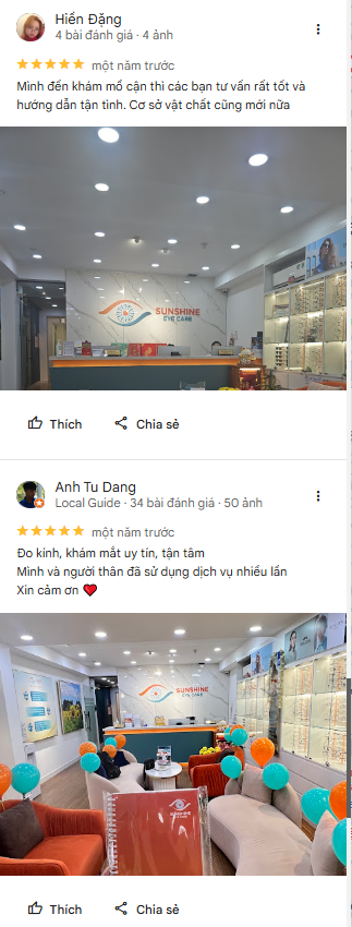 Đánh giá Phòng khám mắt Quận 1 - Sunshine Eye Care