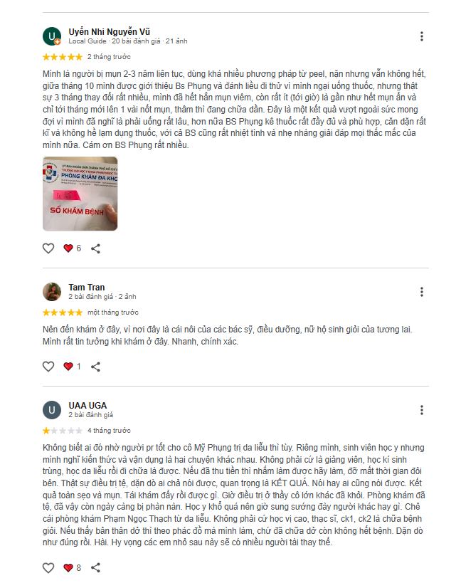 Tổng hợp những bệnh nhận đánh giá tích cực về Phòng khám Đa khoa Đại học Y khoa Phạm Ngọc Thạch