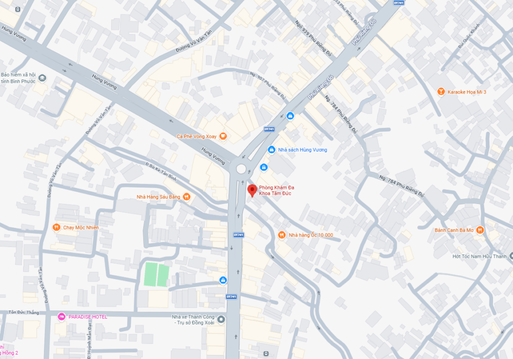 Phòng khám Đa khoa Tâm Đức có tốt không? Đánh giá chi tiết dịch vụ, bác sĩ và bảng giá mới 2026 3 Vị trí phòng khám Đa khoa Tâm Đức trên bản đồ, tuyến đường Phú Riềng Đỏ trục giao thông chính của phường Bình Phước