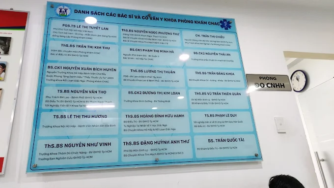 Danh sách bác sĩ và cố vấn y khoa tại phòng khám CHAC