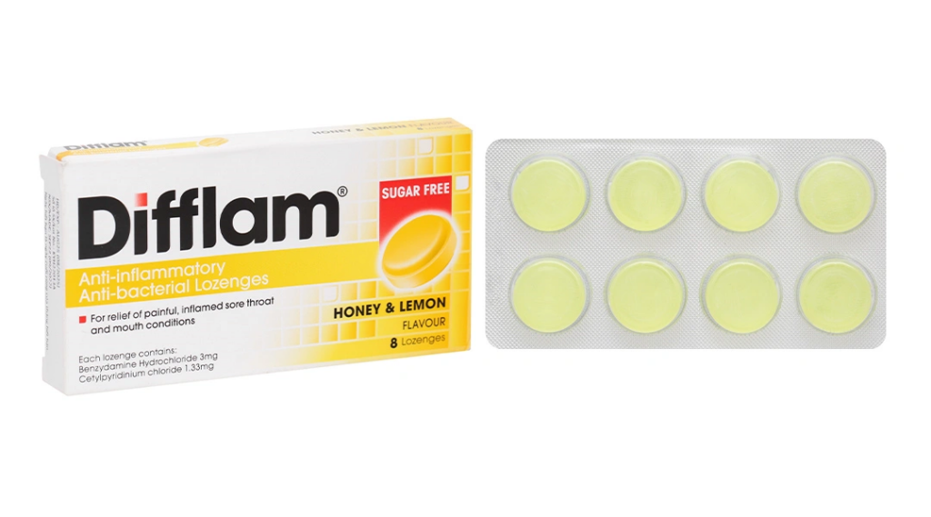 Viên ngậm kháng viêm Difflam do Unique Pharma (Ấn Độ) sản xuất
