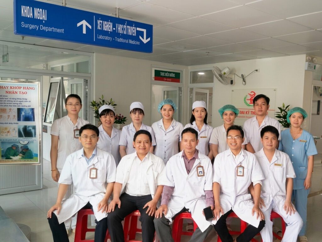 Đội ngũ bác sĩ, điều dưỡng, nhân viên y tế tại khoa Ngoại Kỹ thuật cao
