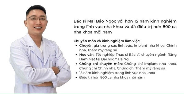 Chân dung bác sĩ Ngọc, hiện đang công tác tại Nha khoa Venus