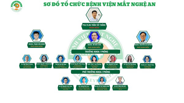 Sơ đồ tổ chức và chân dung các bác sĩ đầu ngành về Mắt đang công tác tại đây
