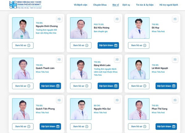 Đội ngũ bác sĩ khám dạ dày ở Bệnh viện Đại học Y Dược