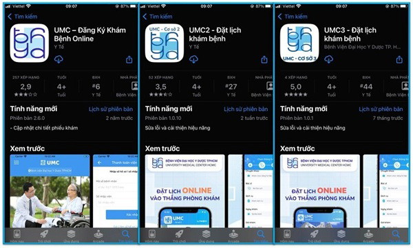3 ứng dụng đặt lịch khám chính thức của BV Đại học Y Dược TPHCM