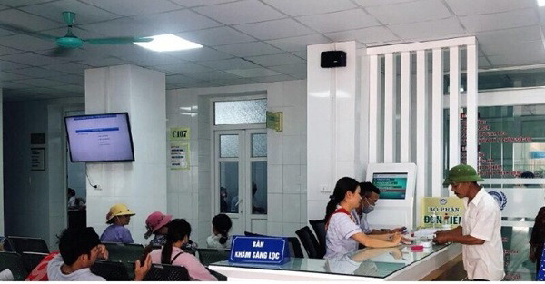 Quầy tiếp đón bệnh viện Mắt và Da liễu Hải Dương
