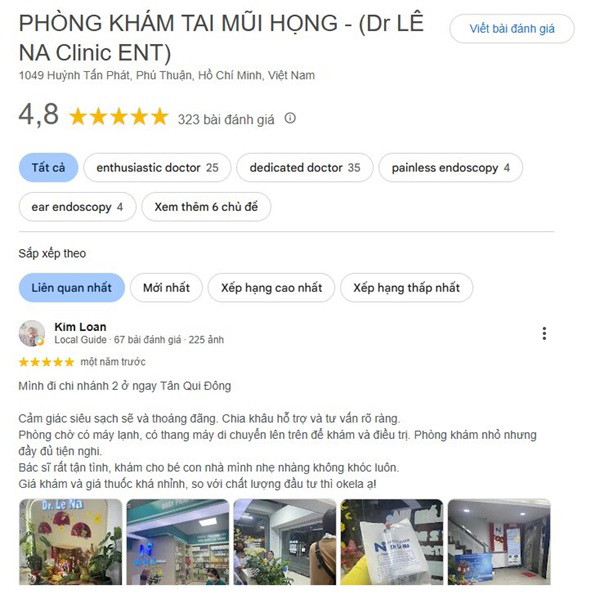 Top 10 Phòng khám Tai Mũi Họng Quận 7 uy tín, được đánh giá cao 10 Đánh giá phòng khám Tai Mũi Họng Quận 7 Dr.Lena
